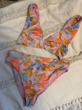 Billabong Pink Floral High-Waist Bikini Set